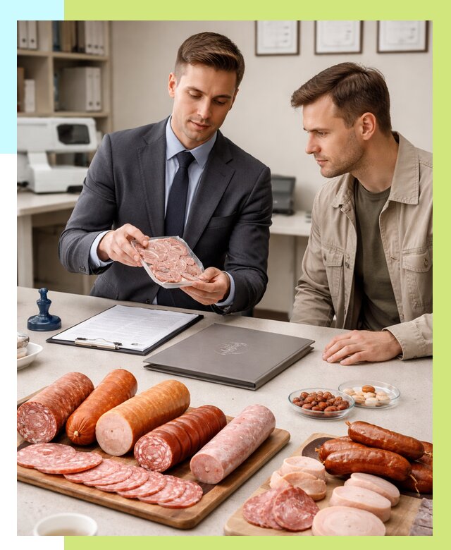 Сертификация колбасных изделий в Сосногорске от 7737 р. | Алешин-Сно