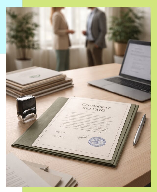 Сертификат без ГМО в Сосногорске от 7737 р. оформить срочно Алешин-Сно