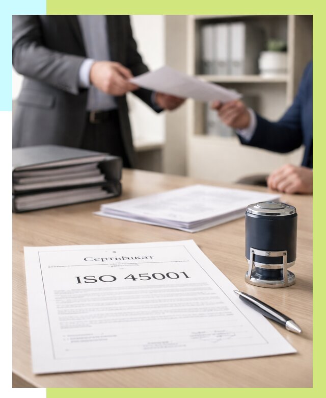 Сертификат ISO 45001 в Сосногорске под ключ от 46422 р. | Алешин-Сно